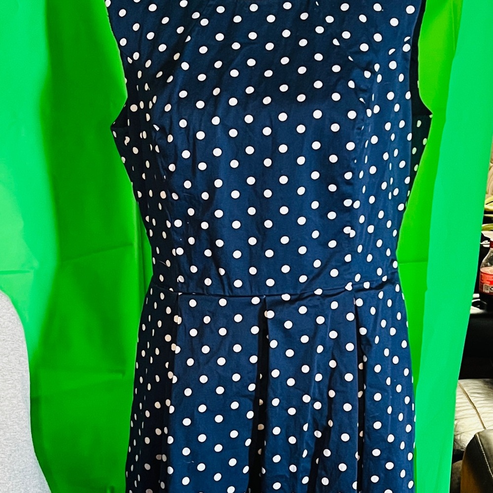 Liz Claiborne Blue and White Polka Dot Mini Dress